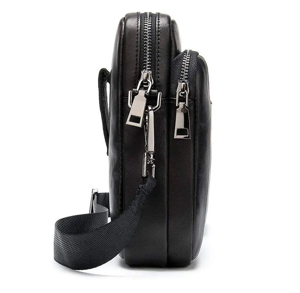 New Fashion Genuine Leather Men's Daily Use Belt Mobile Waist Cossbody Sport Shoulder Bags.-2