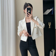 New Fashion Small Casual White Short Suit Coat For Women - Memoriex 