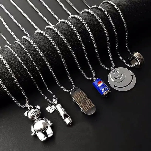 New Hip-Hop Accessories Sweater Chain Military Titanium Steel Necklace Men's Jewelry - Memoriex 