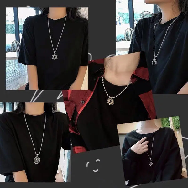 New Hip-Hop Accessories Sweater Chain Military Titanium Steel Necklace Men's Jewelry - Memoriex 