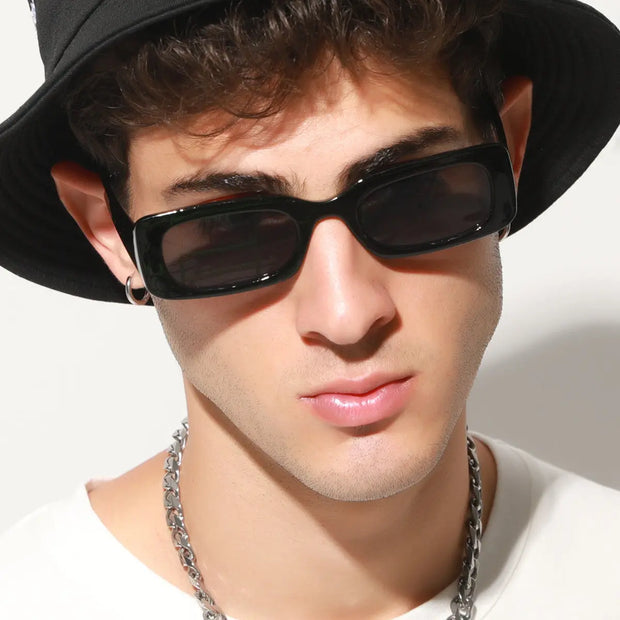 New Retro Small Frame Square Sunglasses Men And Women Trend Simple Street Shooting Sunglasses - Memoriex 