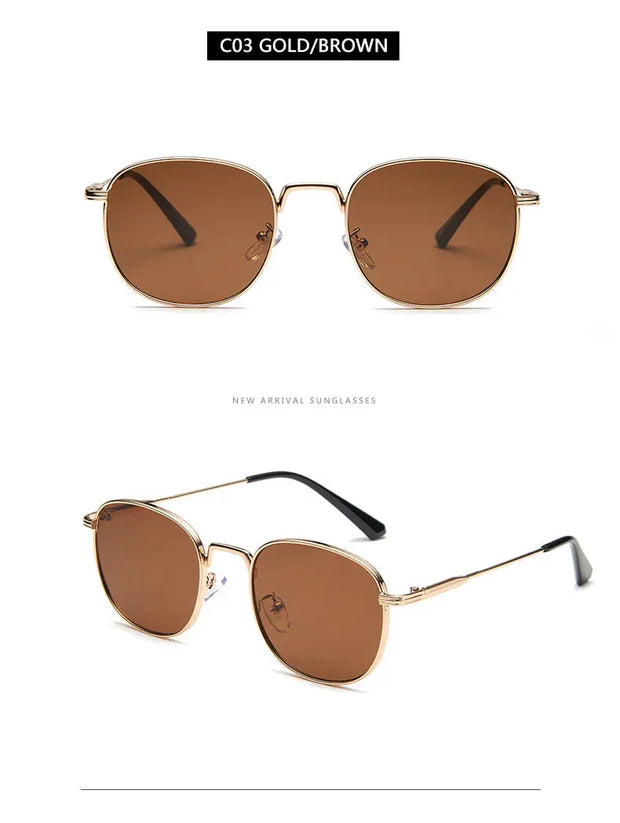 New Retro Small Frame Sunglasses Men And Women Trend Metal Square Wild Sunglasses - Memoriex 
