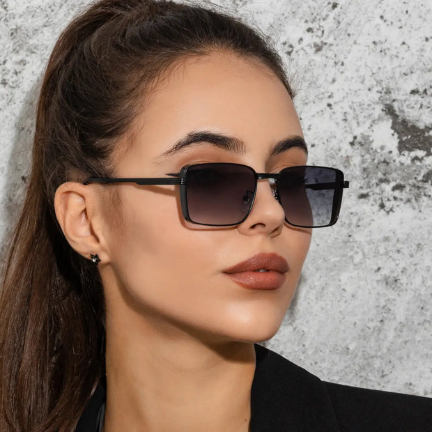 New Retro Square Metal Sunglasses Europe And The United States Trend Beach Men And Women Sunglasses Sunglasses - Memoriex 