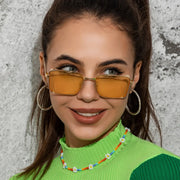 New Retro Square Metal Sunglasses Europe And The United States Trend Beach Men And Women Sunglasses Sunglasses - Memoriex 