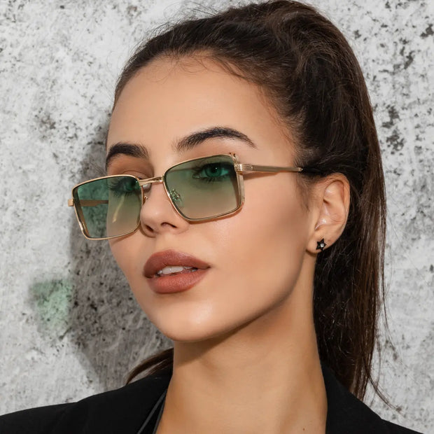 New Retro Square Metal Sunglasses Europe And The United States Trend Beach Men And Women Sunglasses Sunglasses - Memoriex 
