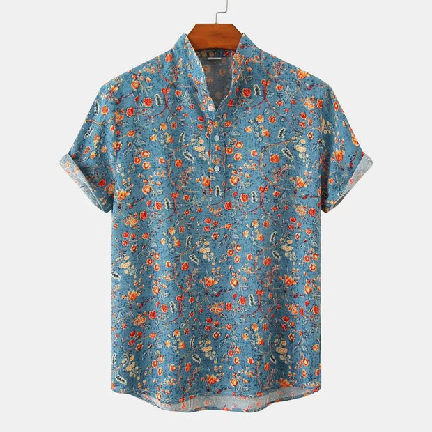 New Summer Floral Beach Short Sleeved Shirt In European and American Sizes, Summer Camouflage Printed Shirt For Men - Memoriex 
