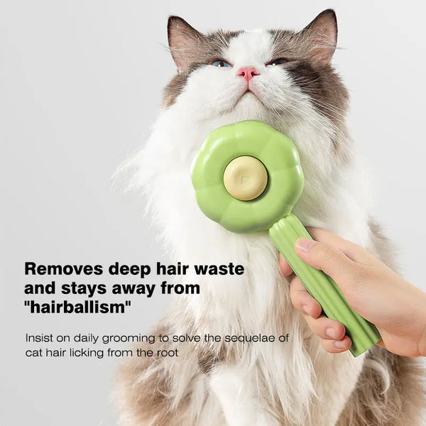 New Sunflower Pet Comb Cat Comb Pet Brush Pet Self-Cleaning Needle Comb Pet Hair Remover Pet Comb - Memoriex 