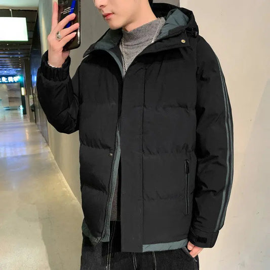 New Winter Cotton Jacket For Men Korean Style Trend Slim Down Cotton For Teenagers Thick Handsome Cotton Padded Jacket - Memoriex 