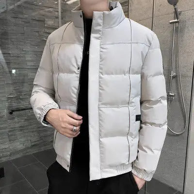 New Winter Cotton Jacket For Men Korean Style Trend Slim Down Cotton For Teenagers Thick Handsome Cotton Padded Jacket - Memoriex 