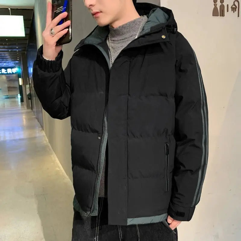 New Winter Cotton Jacket For Men Korean Style Trend Slim Down Cotton For Teenagers Thick Handsome Cotton Padded Jacket - Memoriex 