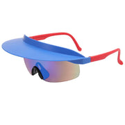 New large frame riding glasses for men and women's fashionable colorful hat sunglasses personalized brim sunglasses - Memoriex 