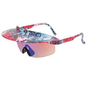 New large frame riding glasses for men and women's fashionable colorful hat sunglasses personalized brim sunglasses - Memoriex 