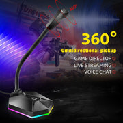New microphone RGB luminous bendable USB microphone no drive voice chat video conference microphone - Memoriex 