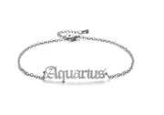 New product retro twelve constellation anklet real gold plating clavicle chain stainless steel anklet female - Memoriex 