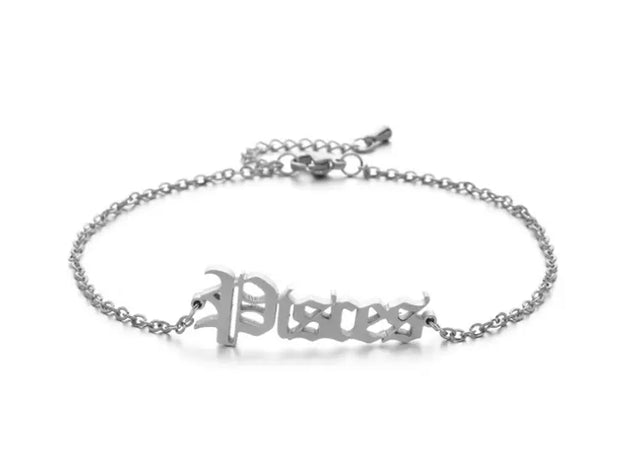New product retro twelve constellation anklet real gold plating clavicle chain stainless steel anklet female - Memoriex 