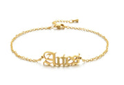 New product retro twelve constellation anklet real gold plating clavicle chain stainless steel anklet female - Memoriex 