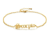 New product retro twelve constellation anklet real gold plating clavicle chain stainless steel anklet female - Memoriex 