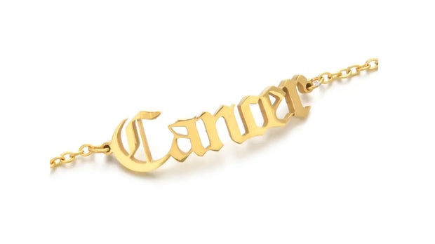 New product retro twelve constellation anklet real gold plating clavicle chain stainless steel anklet female - Memoriex 