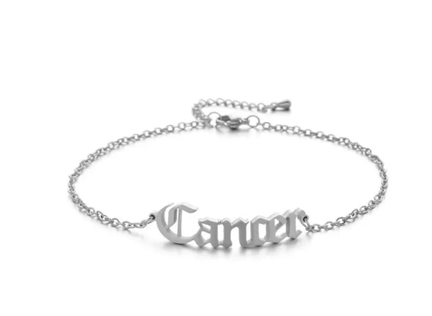 New product retro twelve constellation anklet real gold plating clavicle chain stainless steel anklet female - Memoriex 