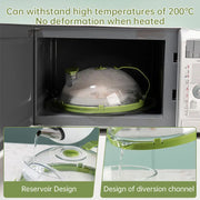 News Food Microwave Cover, Clear, with Water Steamer & Handle, 10 Inch, for Plate, Kitchen Gadget - Memoriex 
