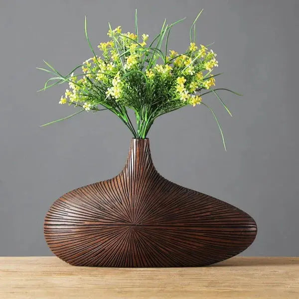 Njord Wood Vase Classic Resin Design - Memoriex 