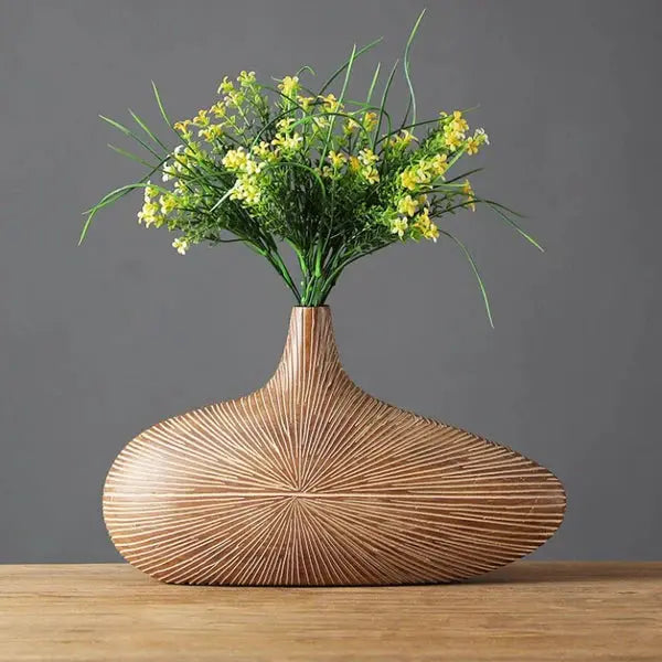 Njord Wood Vase Classic Resin Design - Memoriex 