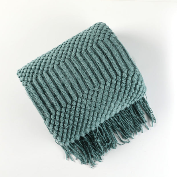 Nordic Solid Color Air Conditioning Blanket Pineapple Plaid Sofa Cover - Memoriex 