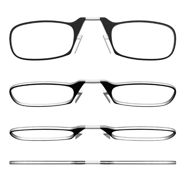Nose clip presbyopic glasses keychain ultra lightweight carrying elderly glasses wallet glasses reading glasses - Memoriex 