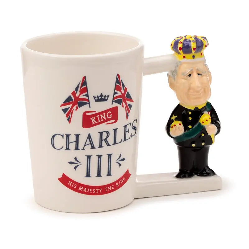 Novelty Ceramic Mug with King Charles III Shaped Handle SMUG193-0