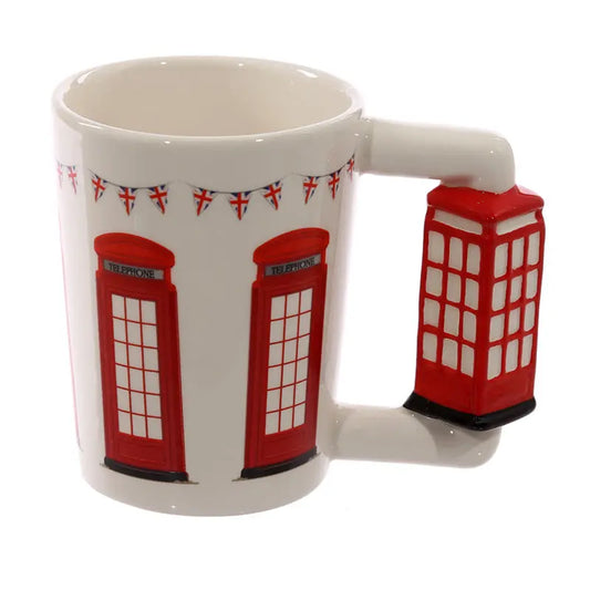 Novelty Ceramic Shaped Handle Telephone Box Mug SMUG87-0