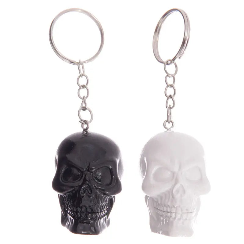 Novelty Keyring - Black and White Skull SK189-0