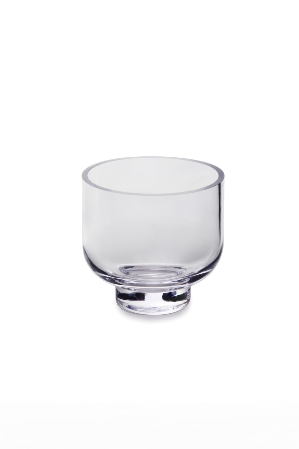 Modern low vase/bowl, sober design, cyrstal clear, OMA15TR-0