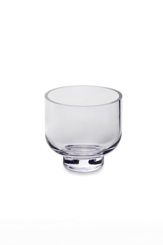 Modern low vase/bowl, sober design, cyrstal clear, OMA15TR-0