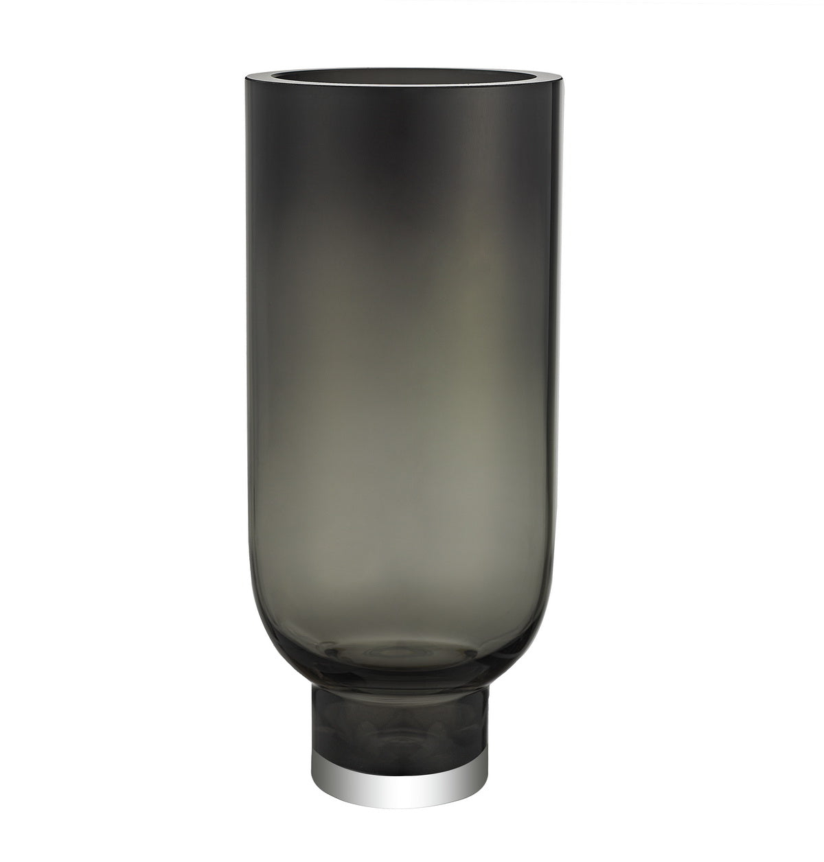 Modern Luxury vase of 9MM thick glass, dark gray, Sober design, OMAHA28GR-0