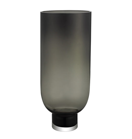 Modern Luxury 9MM thick glass vase dark gray, Sober Design, very tall, OMAHA36GR-0