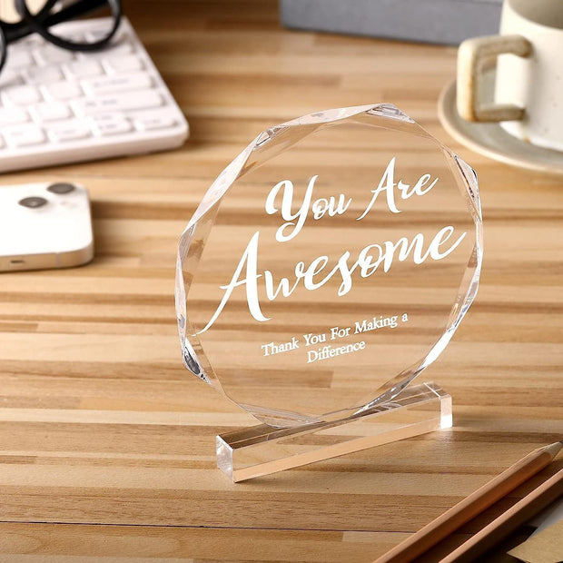 Octagonal Acrylic With Base Thank You Ornaments - Memoriex 