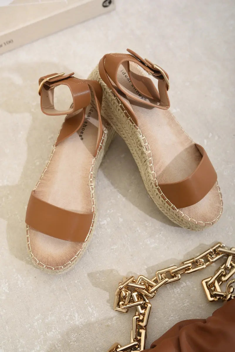 Open Toe Strappy Wedge Sandals-1