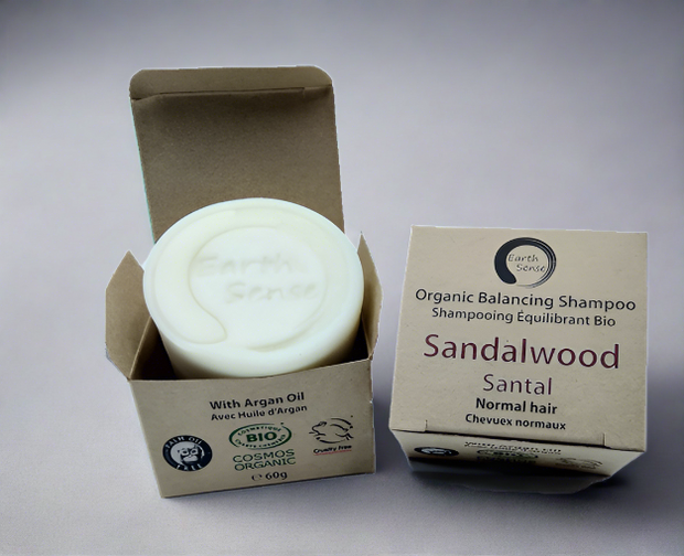 Organic Certified Balancing Solid Shampoo - Sandalwood - Normal & all Hair Types 60g - Memoriex 
