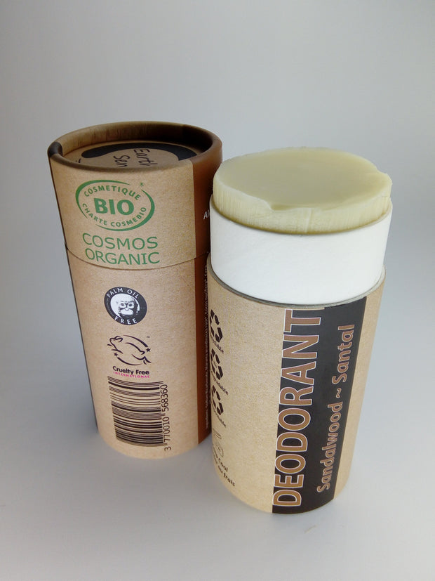 Organic Certified Natural Deodorant - Sandalwood 100ml - I piece - 100% recycled paper packaging (Copy) - Memoriex 