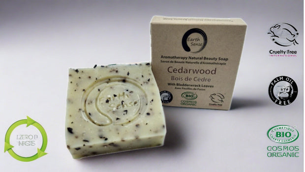 Organic Certified Solid Soap - Cedarwood with Bladderwrack 90g - Memoriex 