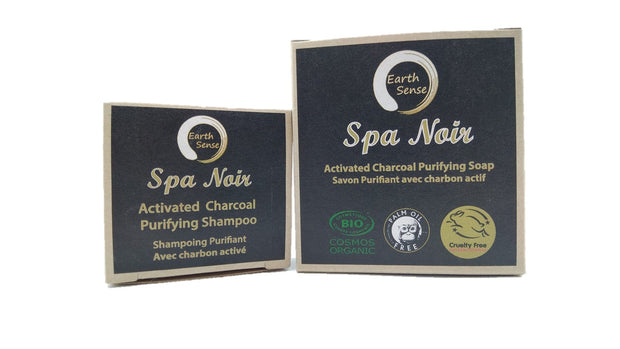 Organic Certified Spa Noir - Solid Shampoo with activated charcoal - 60g - Memoriex 