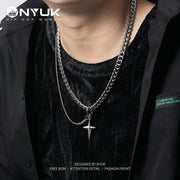Original Gender Free Unisex Double Layer Star Angel Hip Hop Men's Necklace Advanced Titanium Steel Women's Chain - Memoriex 