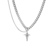 Original Gender Free Unisex Double Layer Star Angel Hip Hop Men's Necklace Advanced Titanium Steel Women's Chain - Memoriex 