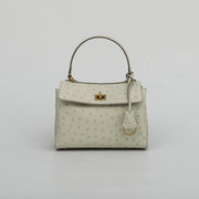 Ostrich Leather  Top Handle Tote Bag-3