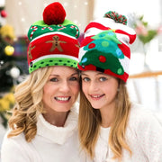 OurWarm Led Light Cotton Christmas Hat Knit Up Beanie Hat Kids Adult Children Cap Christmas Party Decoration New Year Gifts - Memoriex 