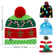 OurWarm Led Light Cotton Christmas Hat Knit Up Beanie Hat Kids Adult Children Cap Christmas Party Decoration New Year Gifts - Memoriex 