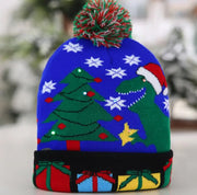 OurWarm Led Light Cotton Christmas Hat Knit Up Beanie Hat Kids Adult Children Cap Christmas Party Decoration New Year Gifts - Memoriex 