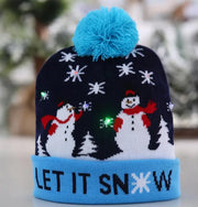 OurWarm Led Light Cotton Christmas Hat Knit Up Beanie Hat Kids Adult Children Cap Christmas Party Decoration New Year Gifts - Memoriex 