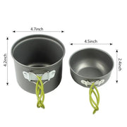 Outdoor Camping Cookware Backpacking Bowl Pot+ Mini Canister Stove Burner Foldable-2