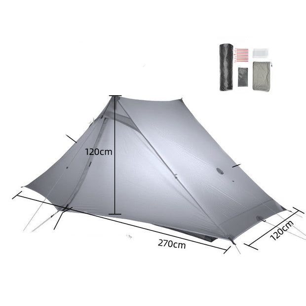 Outdoor Hiking Professional Poleless Tent Ultra-light 20D Double-sided Silicon Coated - Memoriex 